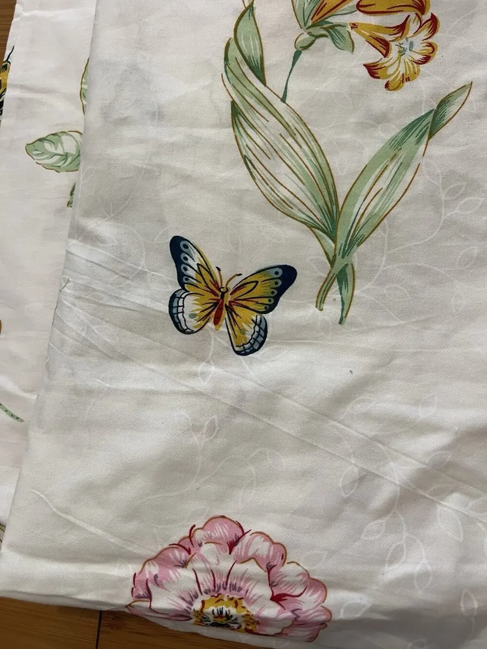 Butterfly Meadow Full Duvet Cover Natural Botanical 100% Cotton Floral Garden